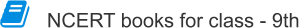 NCERT books for class - 9th